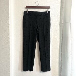 Talbots Womens Pants Black Heart Print Hampshire Ankle Textured Size 8